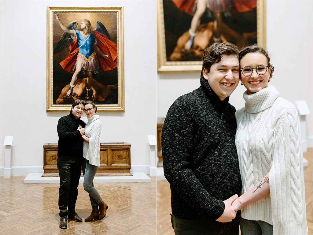 Couple standing in Minneapolis Institute of Art smiling